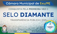 Câmara de Exu Conquista Selo Diamante em Avaliação  Nacional de Transparência